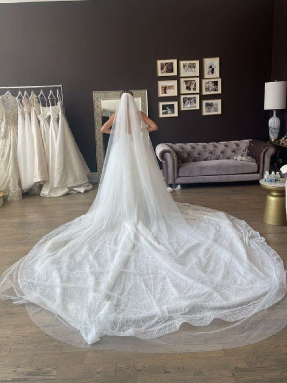 Bridal Cathedral Veil in White - Elegant Wedding Hair Accessory
